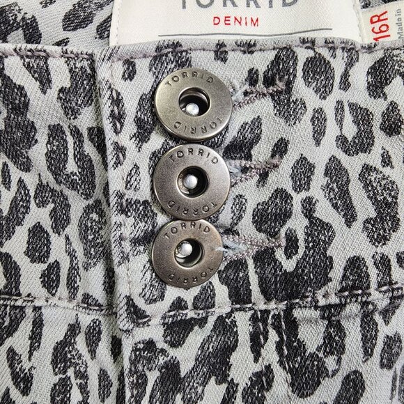 Torrid Leopard Print Jeggings Women’s 16R Skinny Stretch Denim Pants - Picture 8 of 11